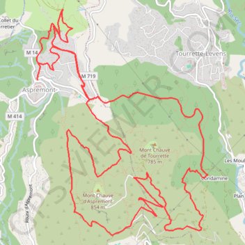 Les monts d'Aspremont GPS track, route, trail