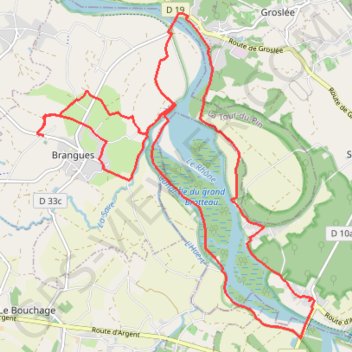 Le Rhône de Brangues GPS track, route, trail