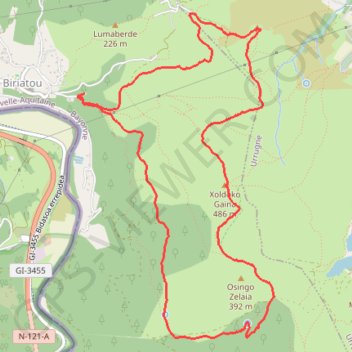 Le Kalbarioa et le Xoldokogaina depuis Biriatou GPS track, route, trail