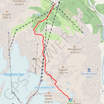 Britannia - Saas Fee GPS track, route, trail
