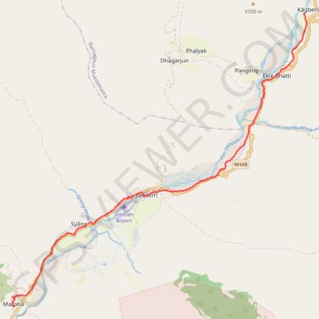 Tour Annapurna - Jour 12 - Kagbeni - Marpha GPS track, route, trail