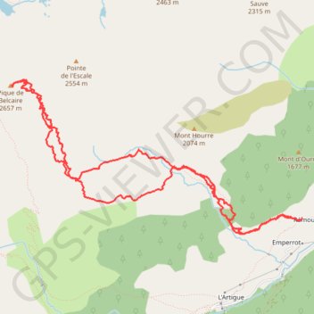Pic rouge de Belcaire GPS track, route, trail