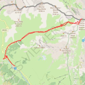 Monte Losetta (Pointe Joanne) GPS track, route, trail