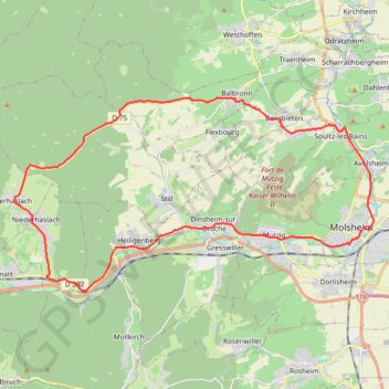Circuit cyclo du pays de la Bruche - Molsheim GPS track, route, trail