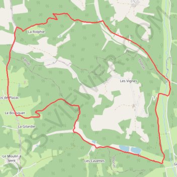 Thonac - Les Étangs de Fongran GPS track, route, trail