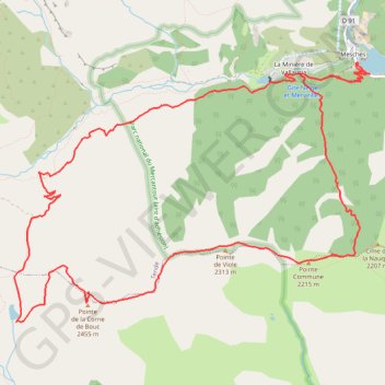 Les Mesches - Lac Jugale - Pointe de la Corne de Bouc - Cime de la Nauque - Les Mesches GPS track, route, trail
