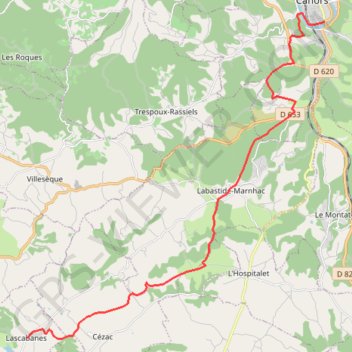 Cahors - Lascabanes GPS track, route, trail