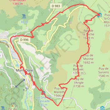 Chemin de crêtes du col de la croix Morand au col de la croix Saint-Robert GPS track, route, trail
