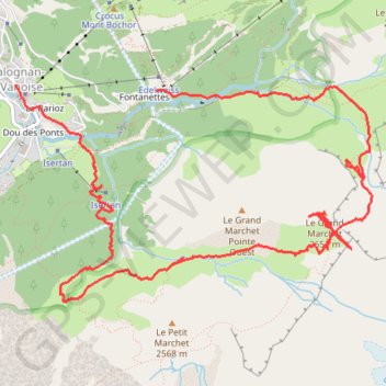 Grand Marchet (Tour et sommet) depuis les Fontanettes (Vanoise) GPS track, route, trail