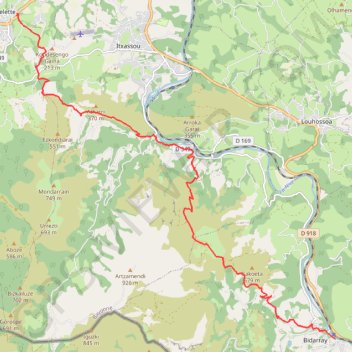 De Bidarray à Espelette GPS track, route, trail