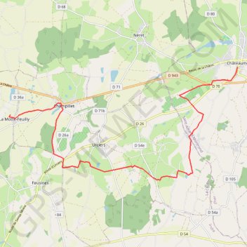 Sur les pas des Maîtres Sonneurs (La Motte Feuilly - Châteaumeillant) GPS track, route, trail