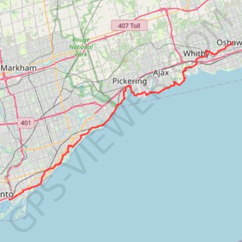Toronto - Oshawa GPS track, route, trail