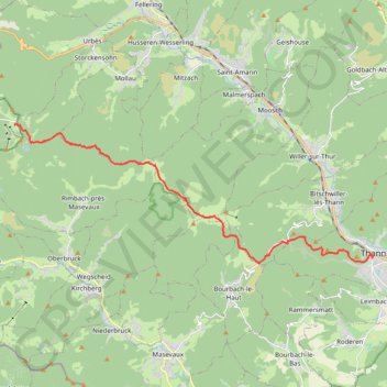 Traversée des Vosges - De Thann à Rouge Gazon GPS track, route, trail