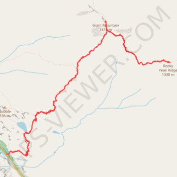 Giant Mountain and Rocky Peak Ridge GPS track, route, trail