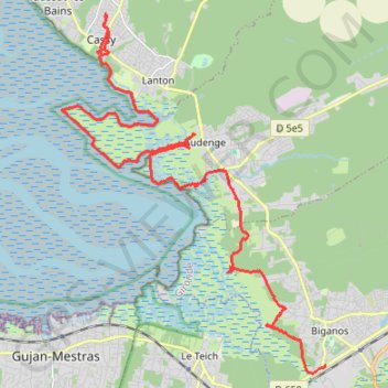 Tour du bassin d'Arcachon à pied jour 4 GPS track, route, trail