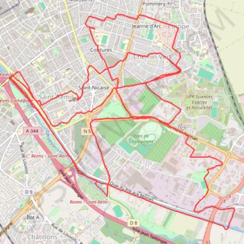 Reims - Entrainement semi ou marathon GPS track, route, trail