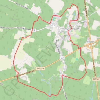 Boucle de Pouydesseaux GPS track, route, trail
