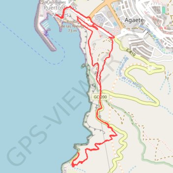 Plage de Sotavento au départ d'Agaete GPS track, route, trail