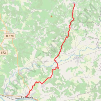 Compostelle - Voie de Vézelay en Gironde - Pellegrue - La Réole (Conseil Général) GPS track, route, trail