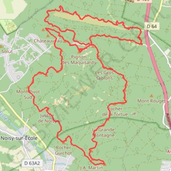 Circuit des 30 Bosses - Trois Pignons - Fontainebleau GPS track, route, trail