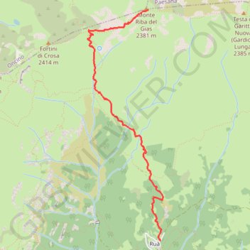 Monte Riba del Gias GPS track, route, trail
