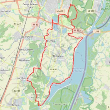 Entre Ill et Rhin Tortu GPS track, route, trail