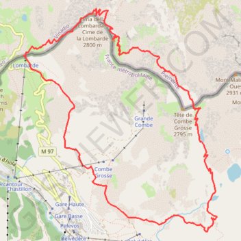 Cime de la Lombarde GPS track, route, trail