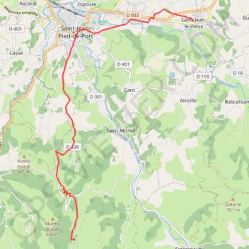 Saint-Jean-le-Vieux - Refuge Orisson GPS track, route, trail