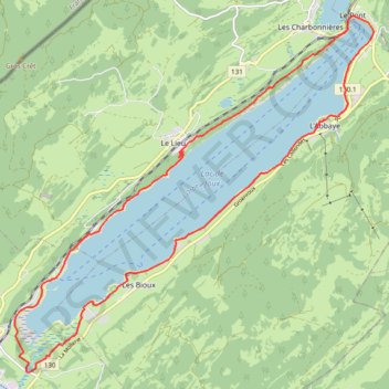 Marche lac de joux GPS track, route, trail
