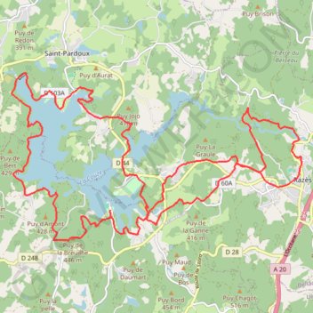 St Pardoux 30 kms GPS track, route, trail