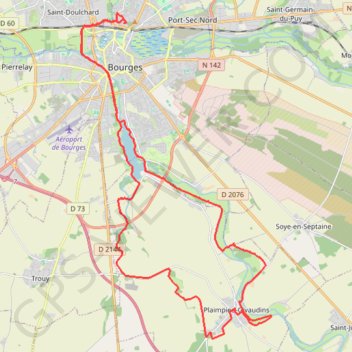 Bourges - Canaux et chemins GPS track, route, trail