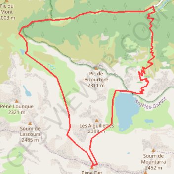 Pène det Pouri depuis le Chiroulet GPS track, route, trail
