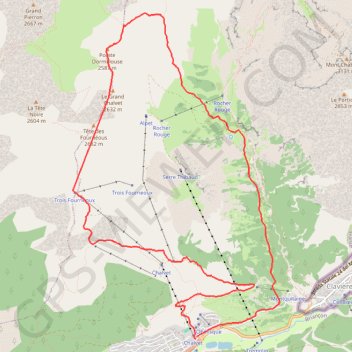Montgenèvre - Circuit du Chalvet en boucle GPS track, route, trail