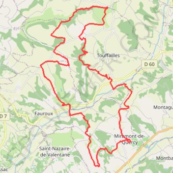 Circuit nord Miramont-de-Quercy GPS track, route, trail