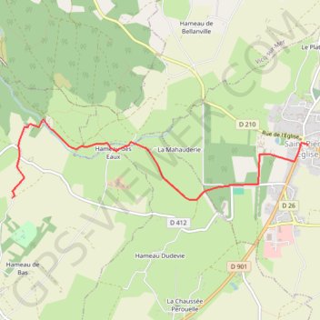 Etape 8 - CARNEVILLE à SAINT-PIERRE-EGLISE GPS track, route, trail