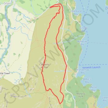 Catbells dans les Cumbria UK GPS track, route, trail