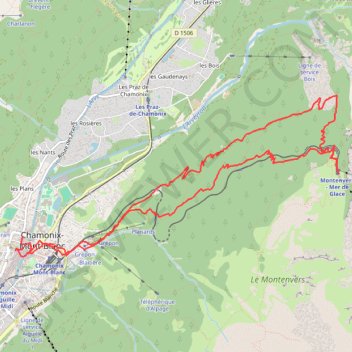 Montenvers par les Mottets GPS track, route, trail