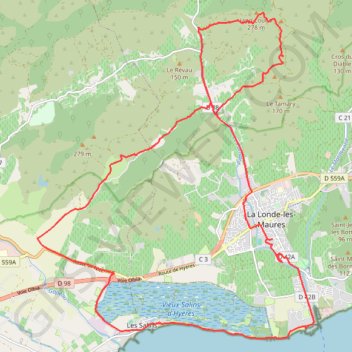 Les Salins - La Londe GPS track, route, trail