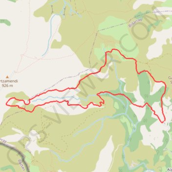 Tour du Ravin de Zelhai (Artzamendi versant S) depuis Olhatea GPS track, route, trail