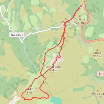 Alkurruntz en circuit depuis le col d'Otxondo (RKT) GPS track, route, trail