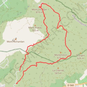 Mont Olympe GPS track, route, trail