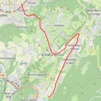 Vizille-Grenoble GPS track, route, trail