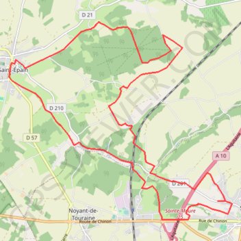 De Sainte-Maure à Saint-Epain GPS track, route, trail