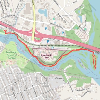 Saluda Riverwalk GPS track, route, trail
