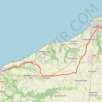 🚴 Trace de Fécamp a Etretat GPS track, route, trail
