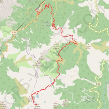 8ème étape du GR20 GPS track, route, trail