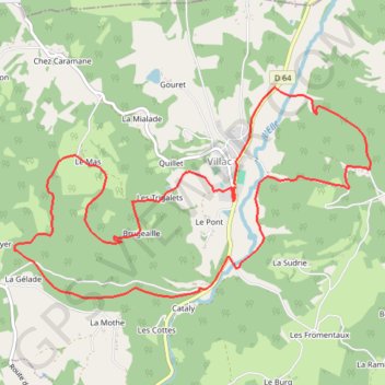 Villac Côte de la Gellade GPS track, route, trail