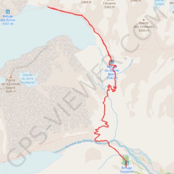 Ecrin - glacier blanc GPS track, route, trail