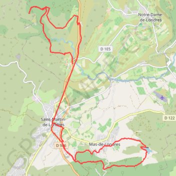 Saint Martin de Londres - Ravin des Arcs La Jasse GPS track, route, trail