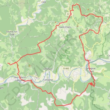 Cénevières - Cajarc - Saint-Chels GPS track, route, trail
